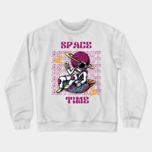 Beyond Boundaries: Space and Time Astronaut Crewneck Sweatshirt